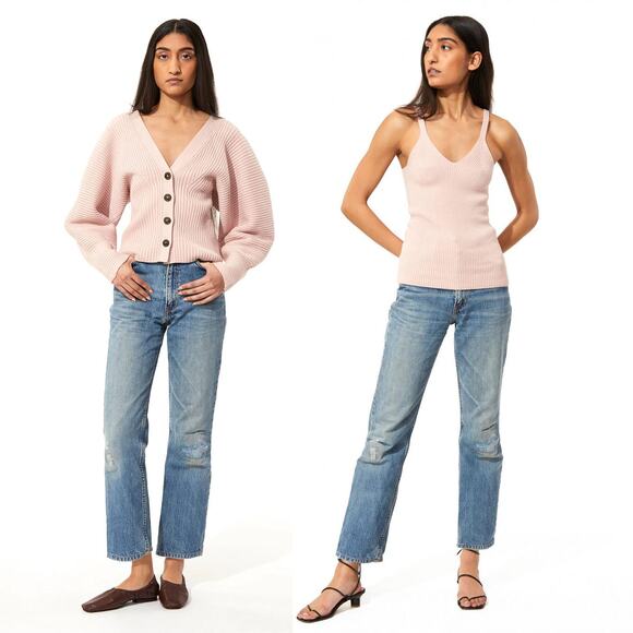 Mara Hoffman Sweaters - Mara Hoffman Naenia & Emilia Cotton Sweater Set in Blush, Sz S/M